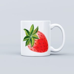 Fruit Theme Ceramic Mug - Strawberry